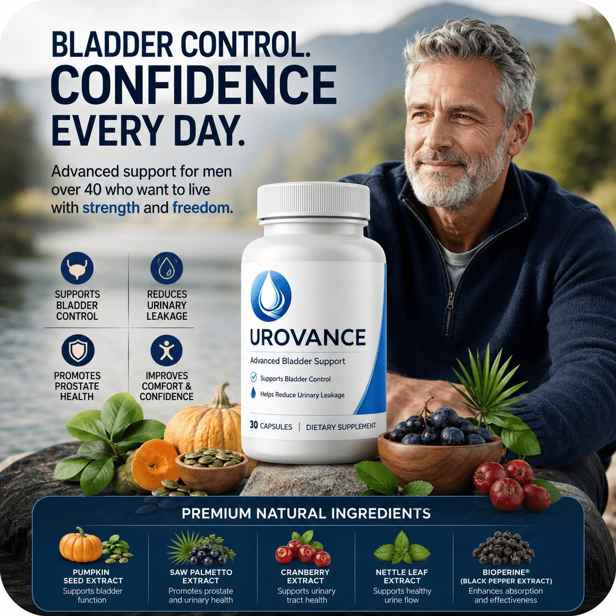 Urovance daily wellness routine for bladder comfort men 50 plus